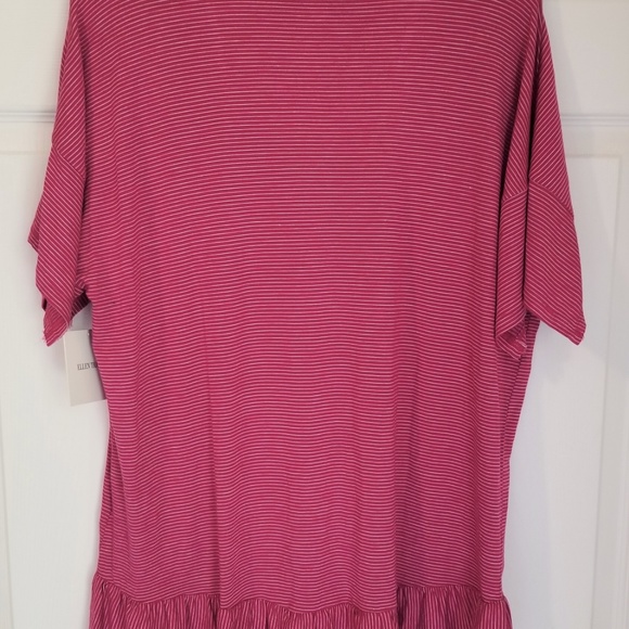 Ellen Tracy Hi Lo Knit Top NWT Large Orchid White - Picture 6 of 7